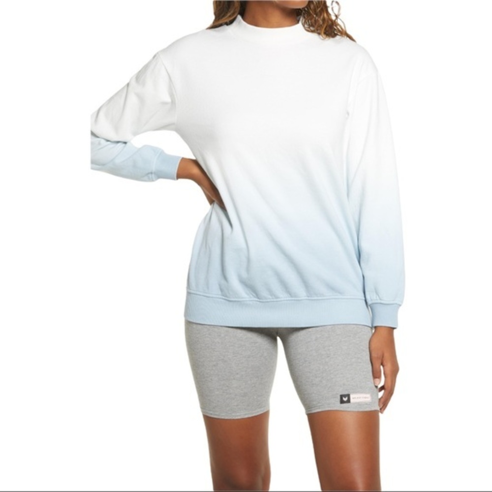 BP. Dip Dye Crew Neck Sweatshirt in Blue/White - Small
